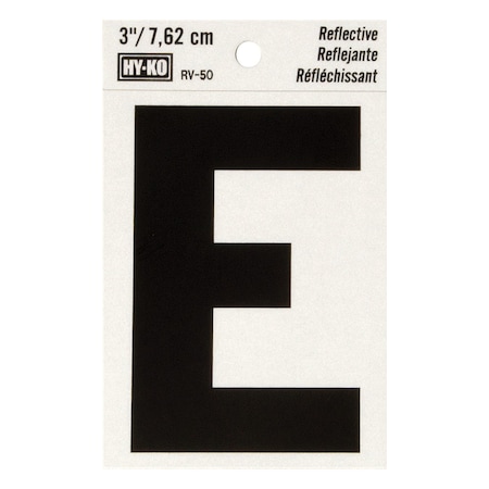 Hy-Ko 3In Reflective Letter E, 10PK B00456
